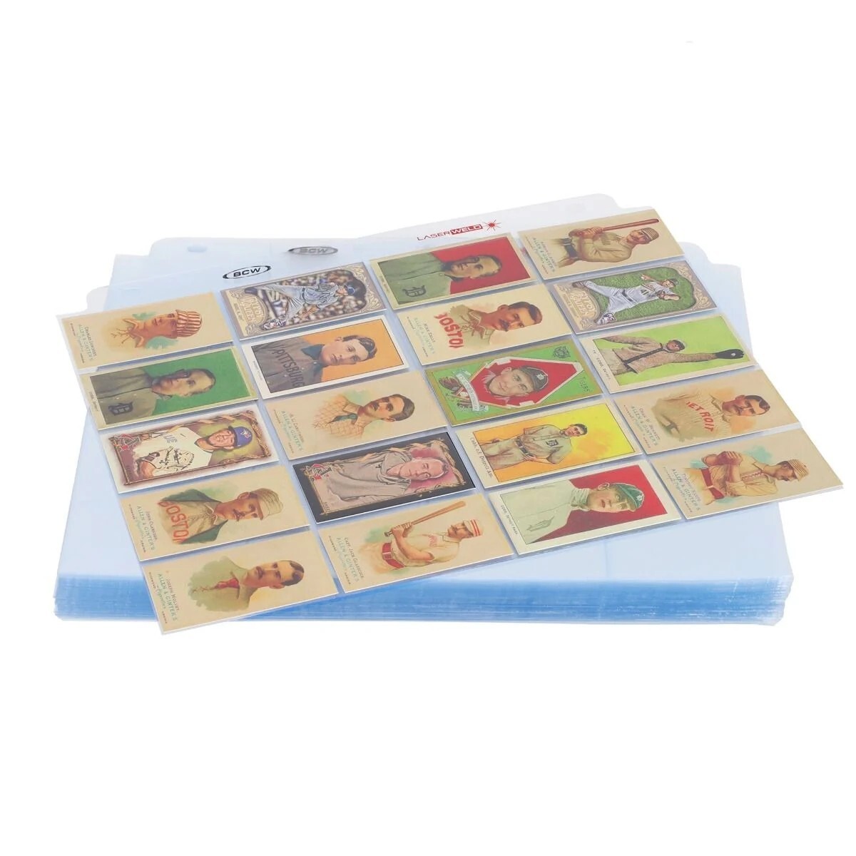 New 5 PK - BCW LaserWeld 20 Pocket Tobacco Card Pages Sheet Protector 3 Ring