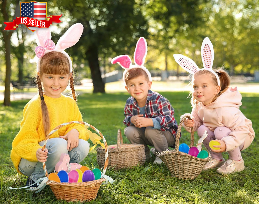 Fillable Easter Eggs with Hinge Bulk Colorful Bright Plastic Easter Eggs, Perfec