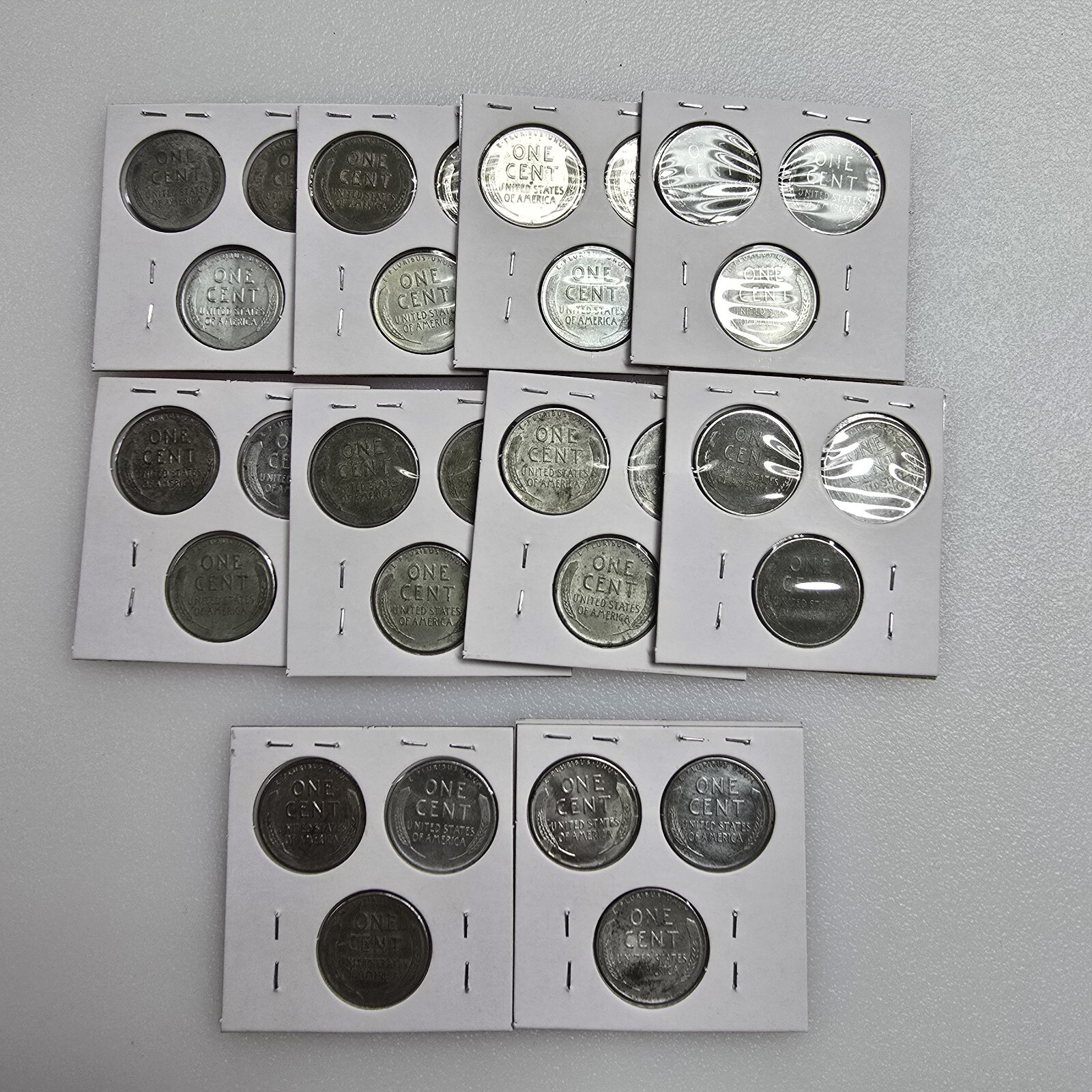 1943 P D S **STEEL Wheat Head Lincoln Cent 3 Coin Set,** Penny Lot 