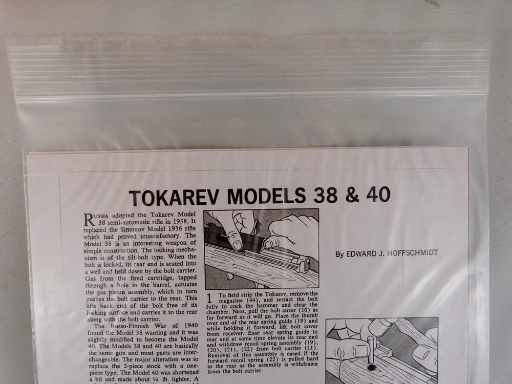 TOKAREV MODELS 38 & 40 BREAK DOWN INSTRUCTION KIT