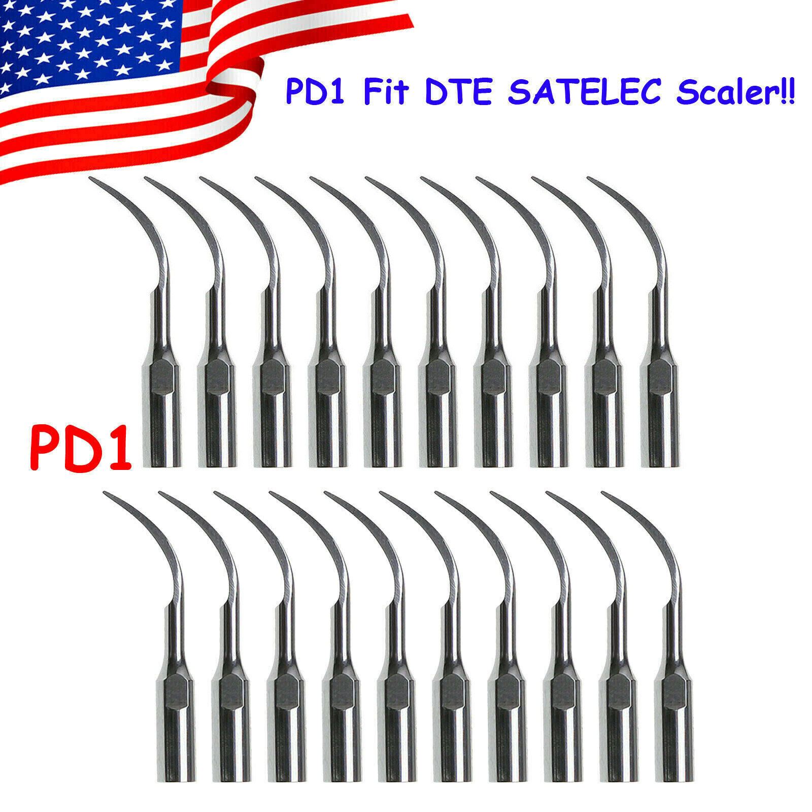 5-20Pcs PD1 Dental Ultrasonic Piezo Scaler Perio Tips Fit DTE SATELEC Handpiece