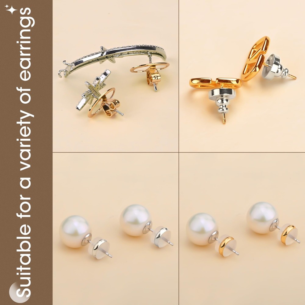Earring Backs for Droopy Ears Heavy Earrings - Replacements Locking Ear Suppo...