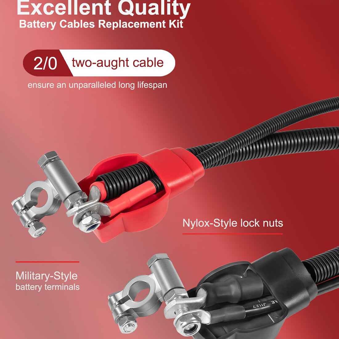 Battery Cables Kit for 2003-2007 Dodge RAM Gen-3 5.9L 24-Valve Cummins Diesel