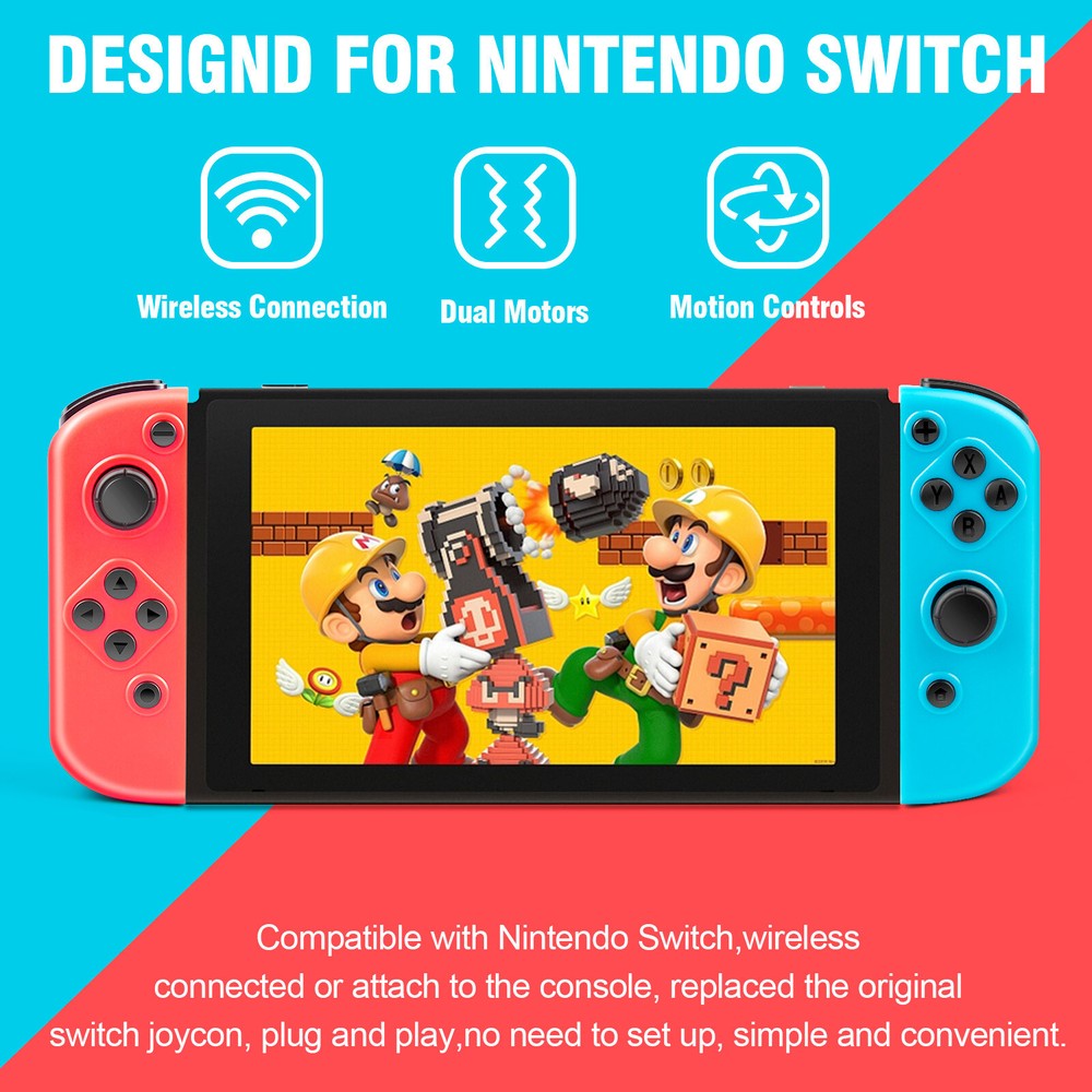 Pair Wireless Controller For Nintendo Switch Left + Right Gamepad Joystick