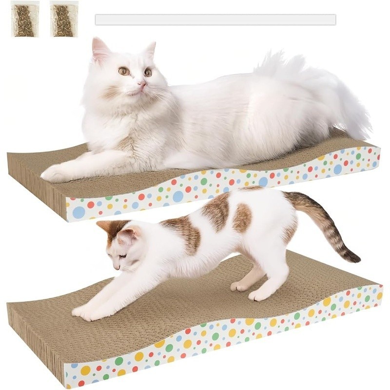 Eco-Friendly Double-Sided Cat Scratching Board Space-Saving Durable Cardboard US