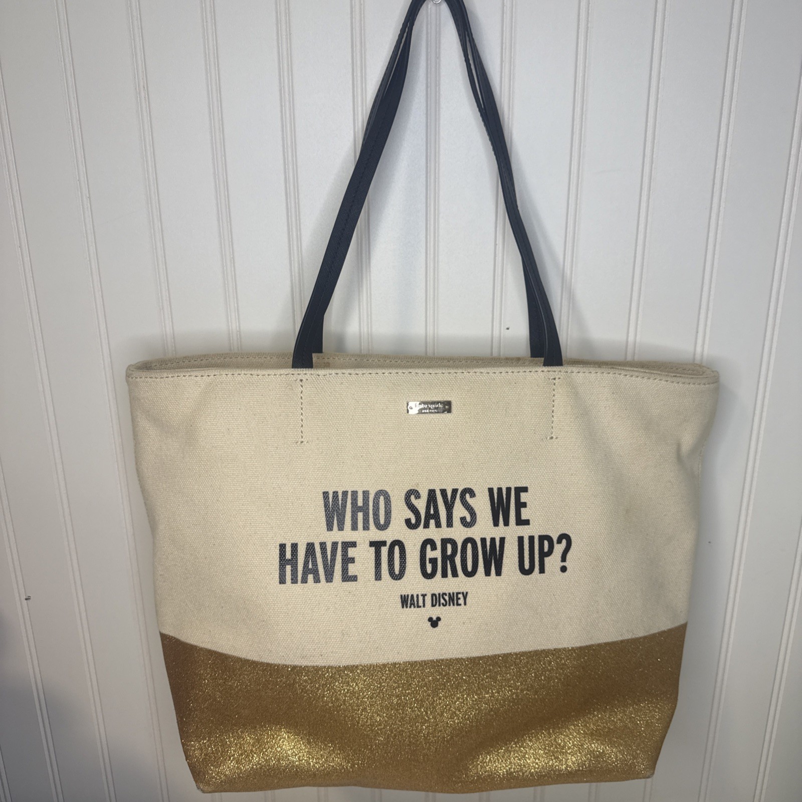 “Who Says We Have to Grow Up?'' Kate Spade Canvas Glitter Tote Disney
