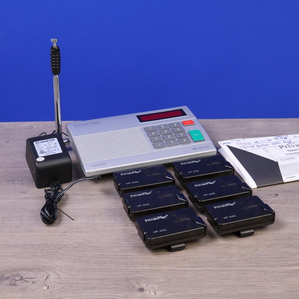 Command Communications Paging Systems PS2000AN W/6 Pagers VP-200 Tested