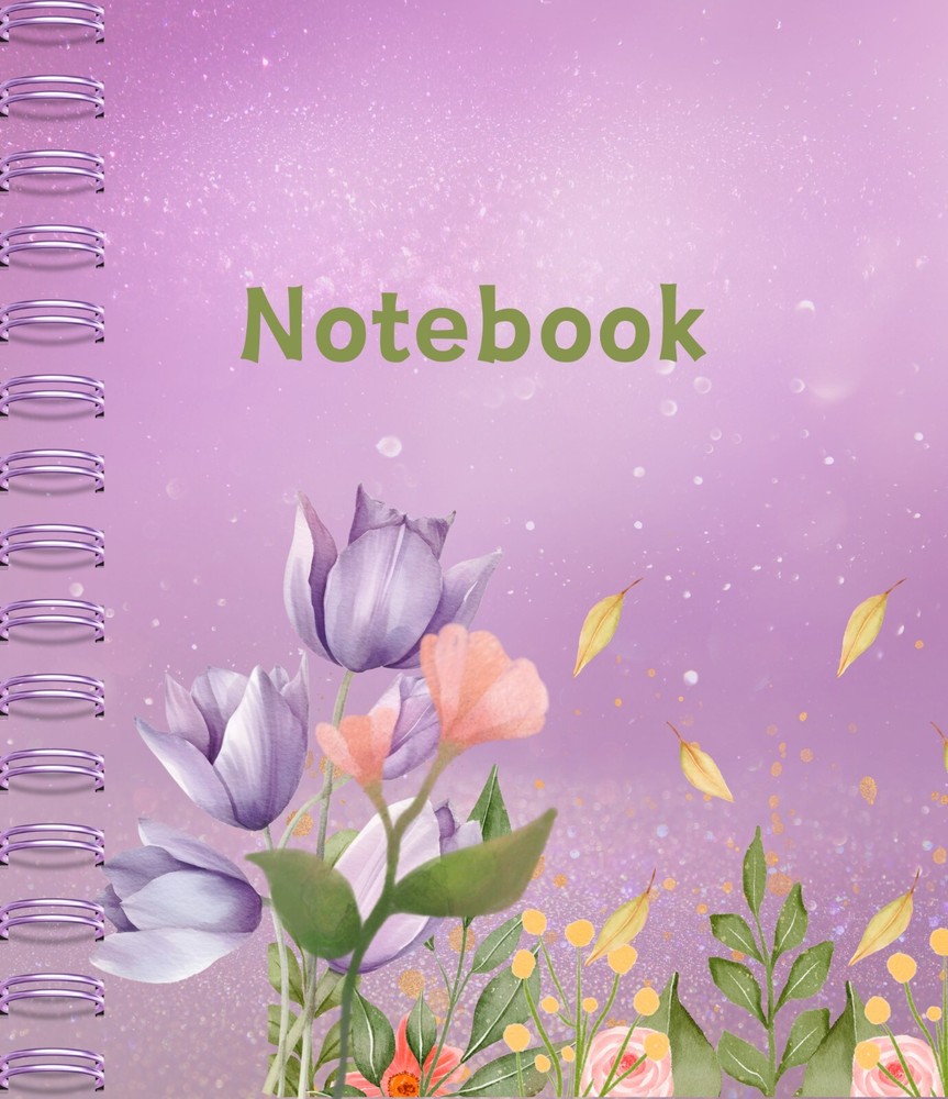 Digital Notebook With Purple Floral Cover