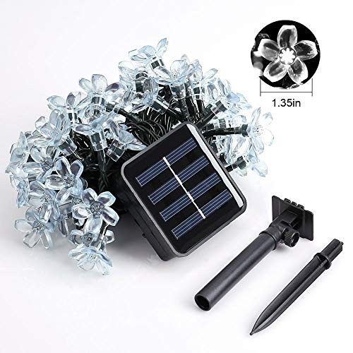 Outdoor Solar String Lights, Flower String Lights, 50LED Cherry Warm White