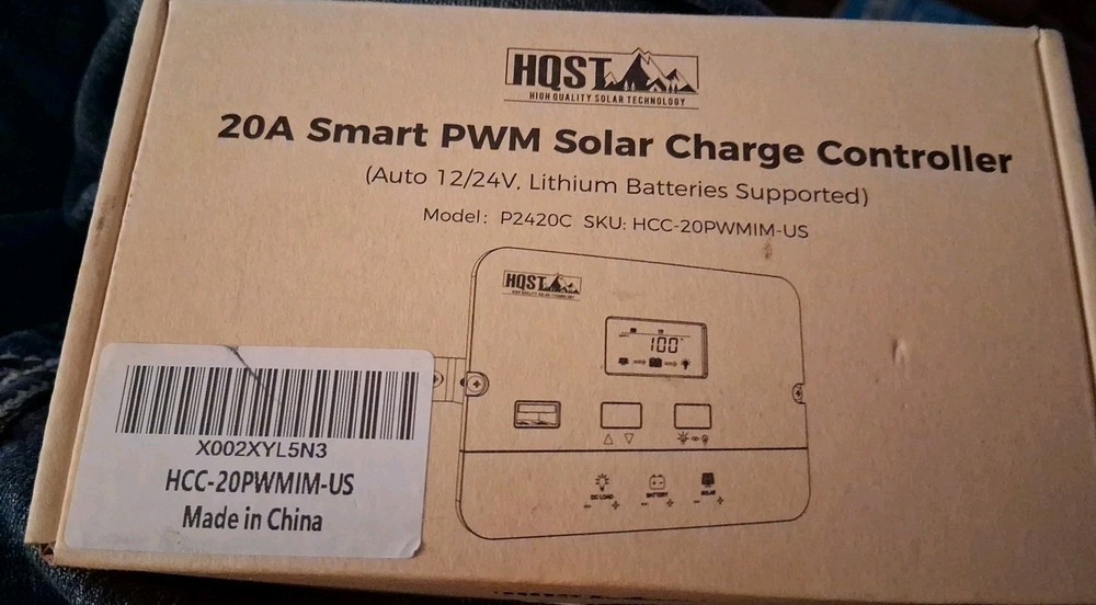 HQST Solar Charge Controller20a Flush Mount Solar Panel Battery Intelligent