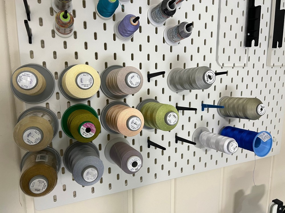 Thread Spool & Cone Holder for Skadis Pegboard