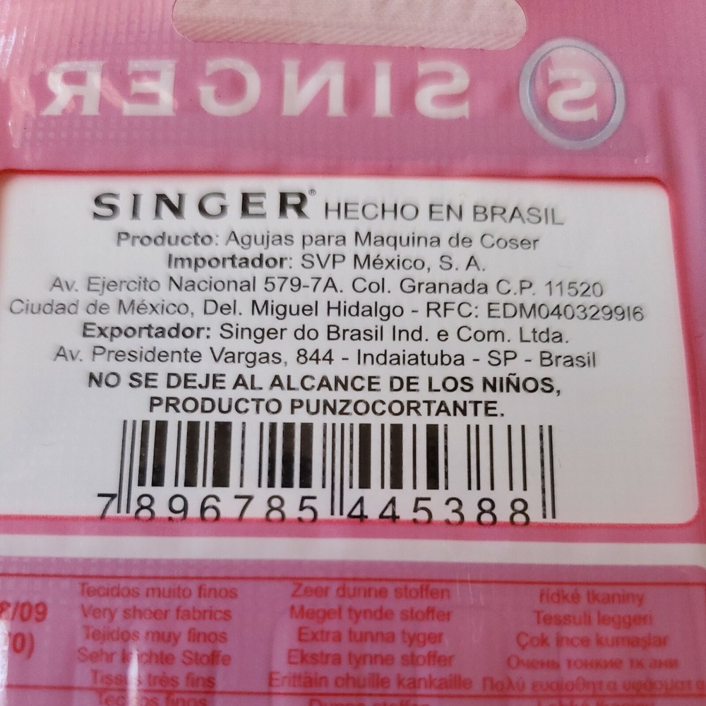 Singer Ball Point for knits Machine Needles-Sizes 11/80 5pcs