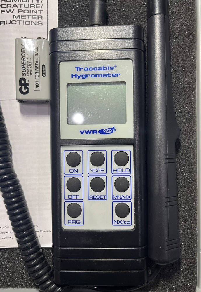 Traceable Hygrometer Thermometer with Memory and Probe by VWR