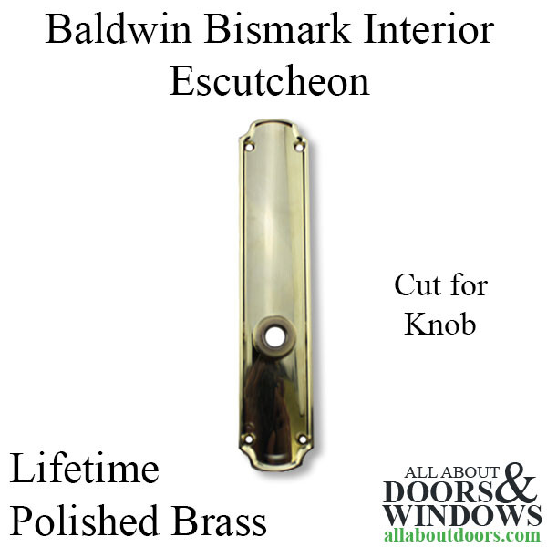 Baldwin Bismark Interior Back Plate Solid Brass Escutcheon Plate Indoor Plate