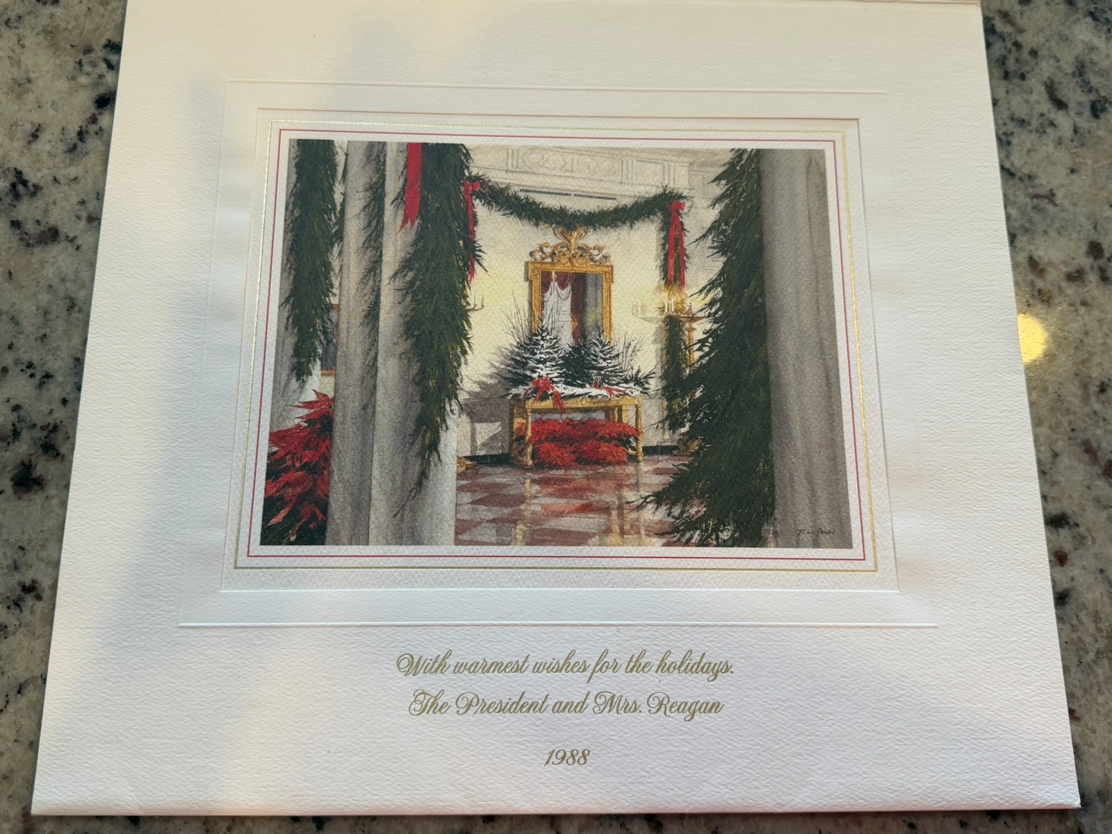 RARE Reagan Presidential White House Christmas Cards 1988 – Large & Small