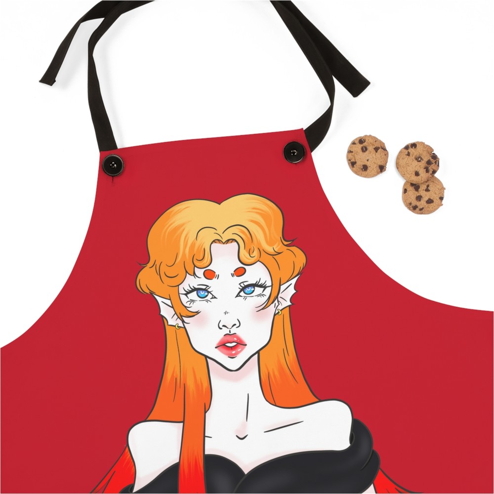 Anna | Dark Red | Apron (AOP)