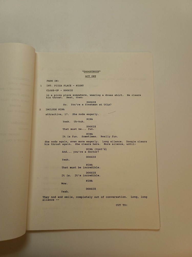 DOOGIE HOWSER, M.D. / Ellen Herman 1991 Script, Neil Patrick Harris "Doogstruck"