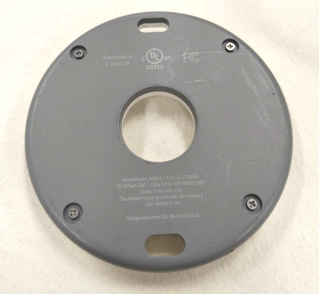 Wiring Plate for Google Nest Thermostat E E360129 A0063 Back Base Harness