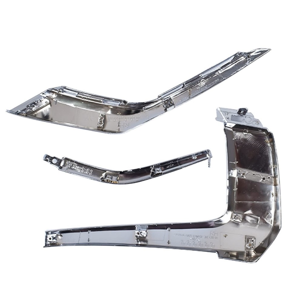 3Pcs Front Bumper RH Passenger Side Chrome Trim Molding Strip Set Replacement...