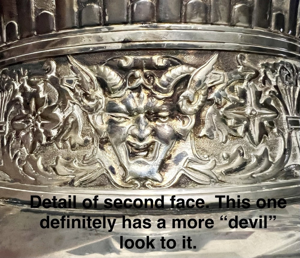 3 Pc Lot REED BARTON “Italian” SilverPlate SUGAR CREAMER BOWL Bacchus DEVIL 1885