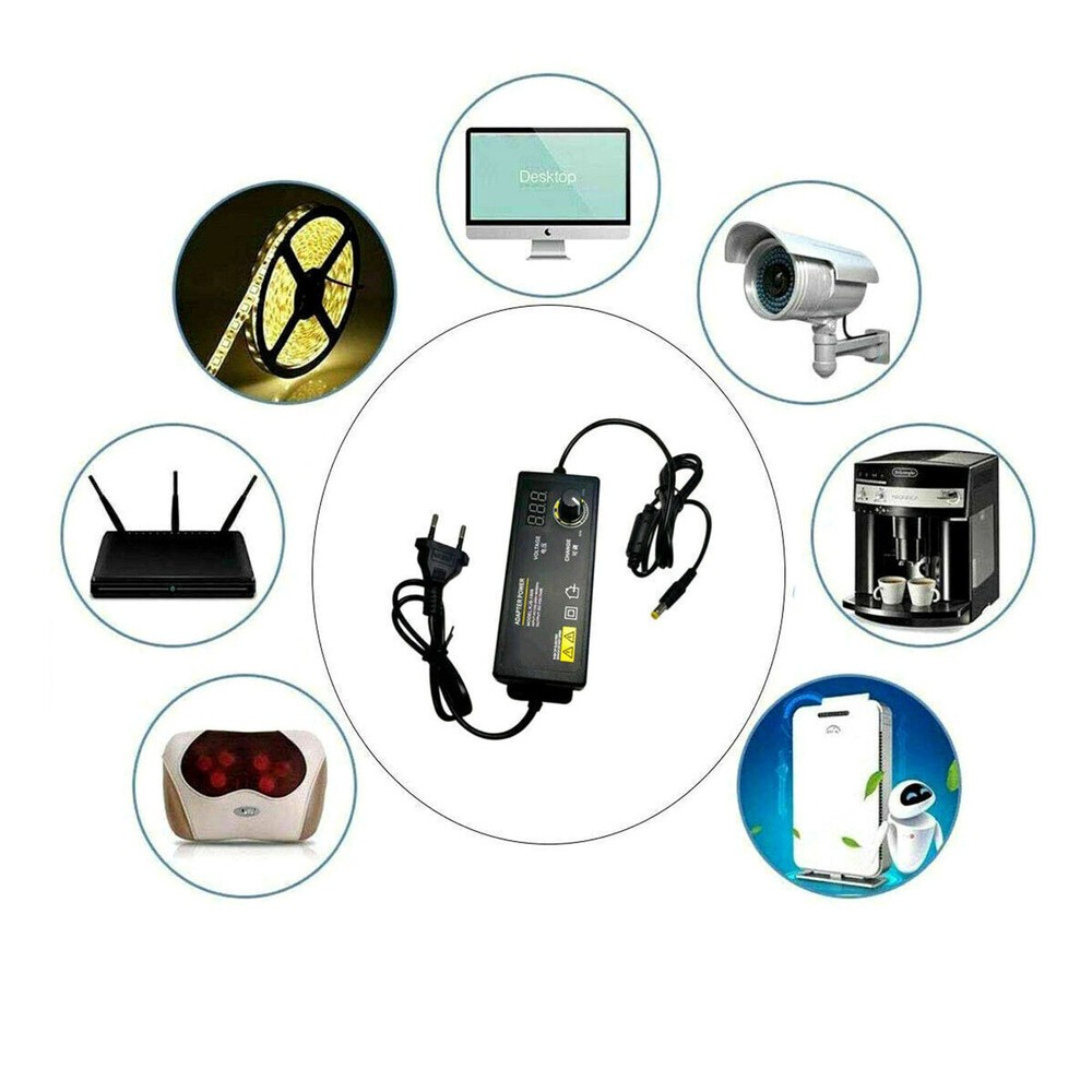 Adjustable AC/DC Power Supply Adapter Charger Variable Voltage 3V-24V UniversalB