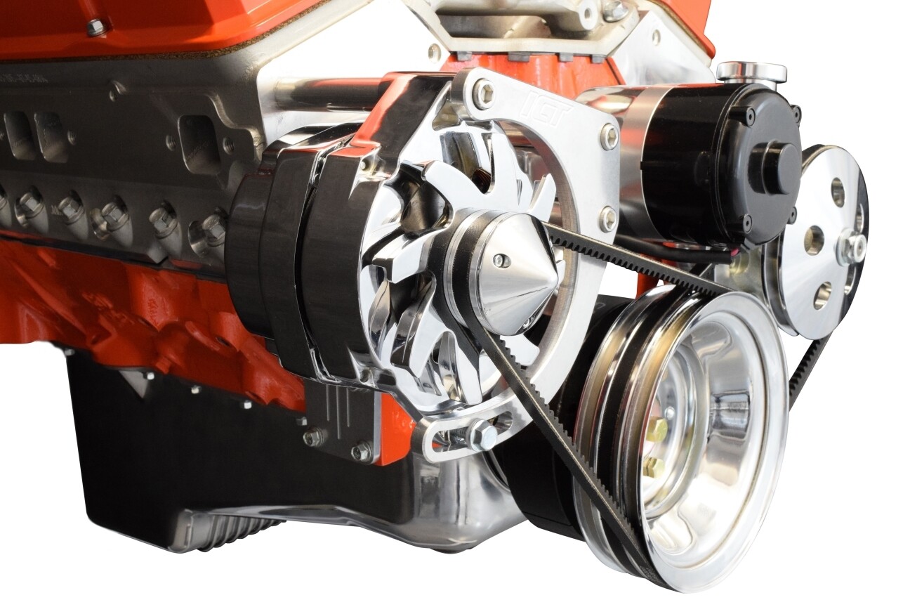 SBC Alternator & Power Steering Pump Accessory Drive Brackets Kit for Electri...