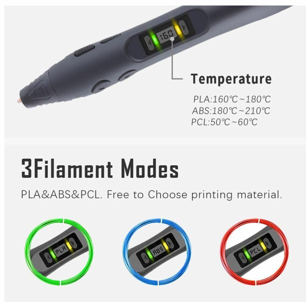 3D Printer Pen Set Free PLA Filaments for Art Intelligent Crafting Doodler