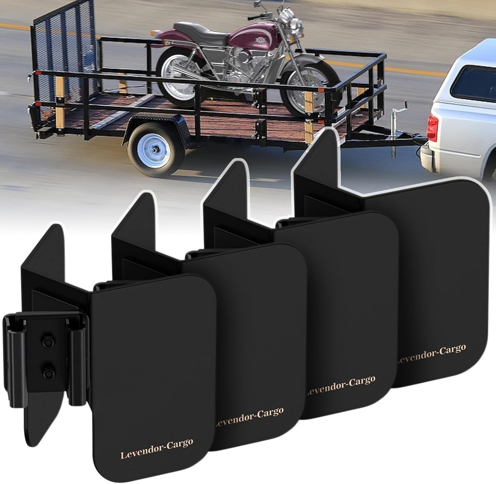 4 Pack E Track Wheel Chock,E Chock & Strap Kit,Motorcycle 4 pack