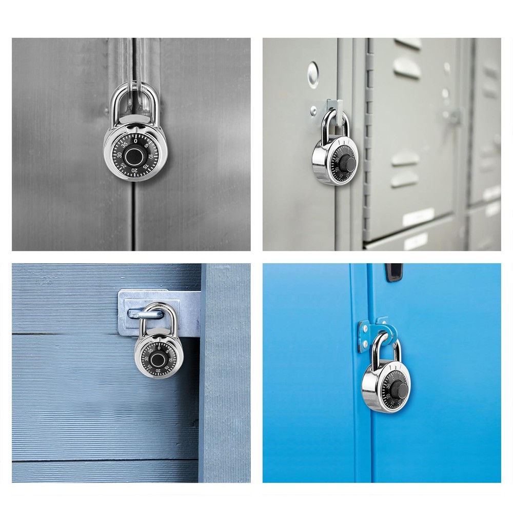 Combination Padlock 48 Pack, Fixed Dial Combination Padlock with Different Co...