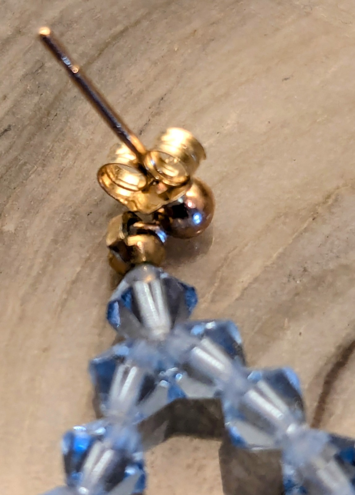 14k Gold Necklace,Bracelet & Earrings Set,Blue Lagoon Swarovski Crystal, Vtg