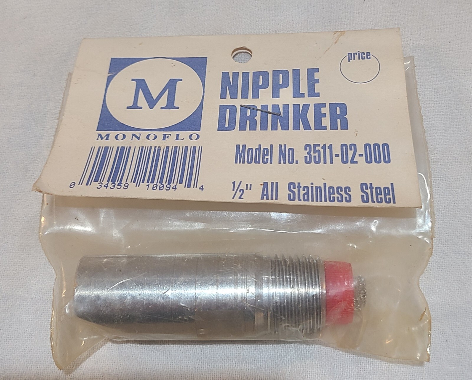 Monoflo Nipple Drinker Pigs 3511-02-000 Waterer Automatic Stainless  1/2" USA