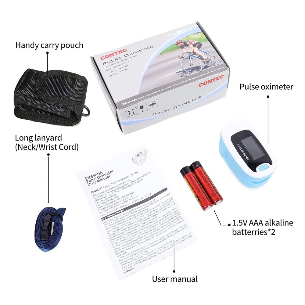 Lightweight Pulse Oximeter with Quick Readings & Adjustable Brightness For Ease
