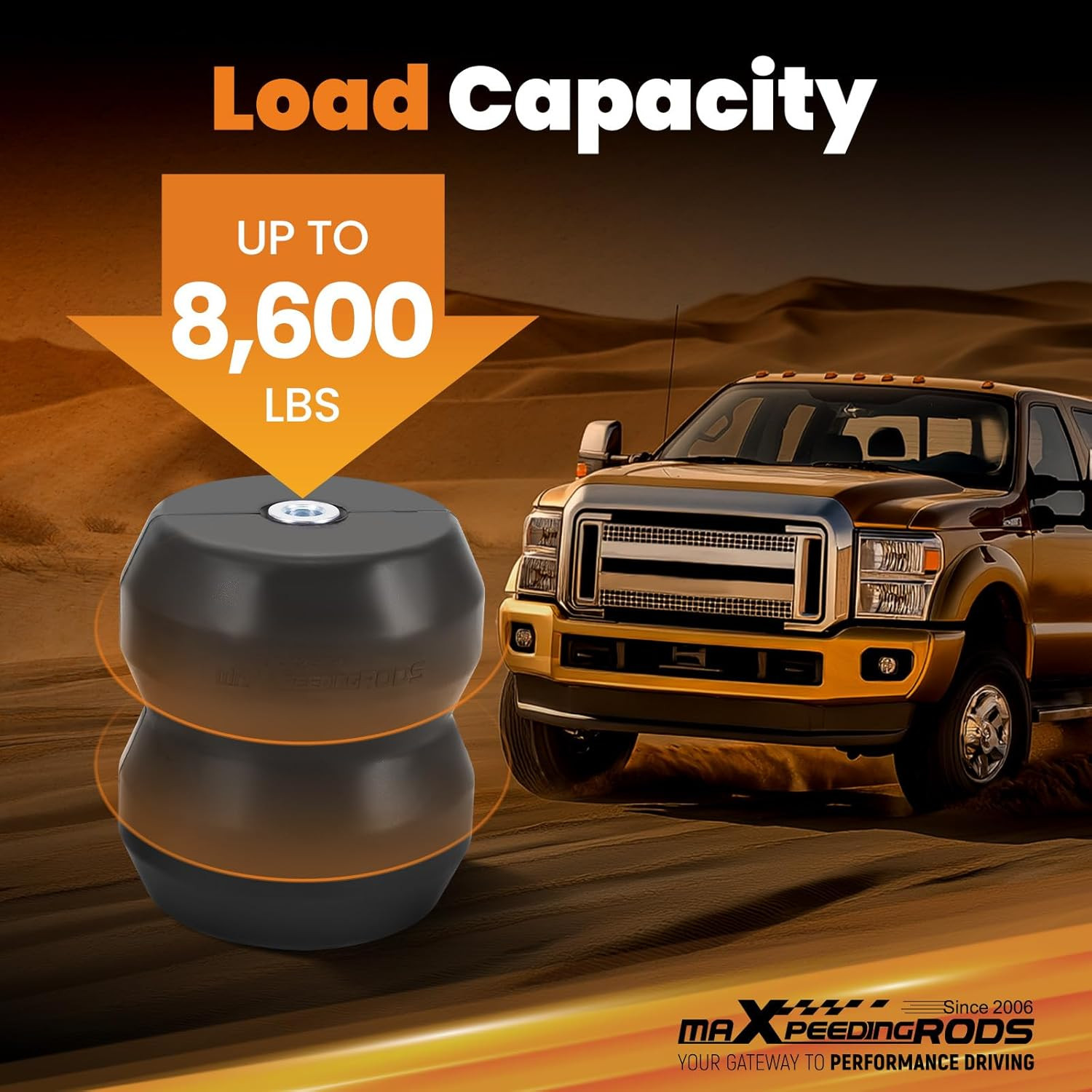 8600LB Rear Suspension Helper Spring Kit for Ford F350 Super Duty 2017-2025