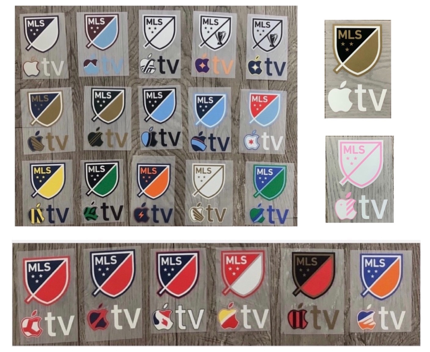 AMERICAN LEAGUE MLS SOCCER APPLE TV&SPONSOR IRON ON PATCHES