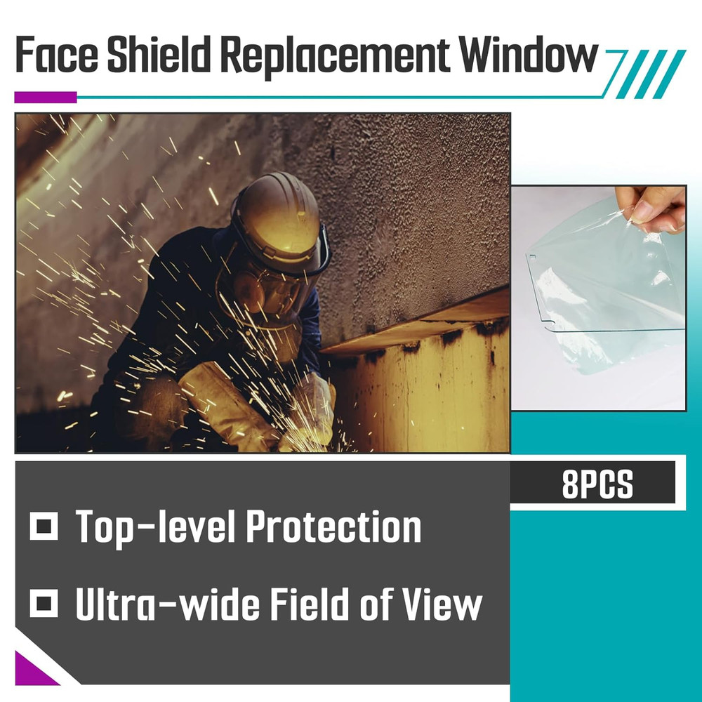 4 Pcs Face Shield Replacement Window for Premium Face Shield Mask, Protective Le