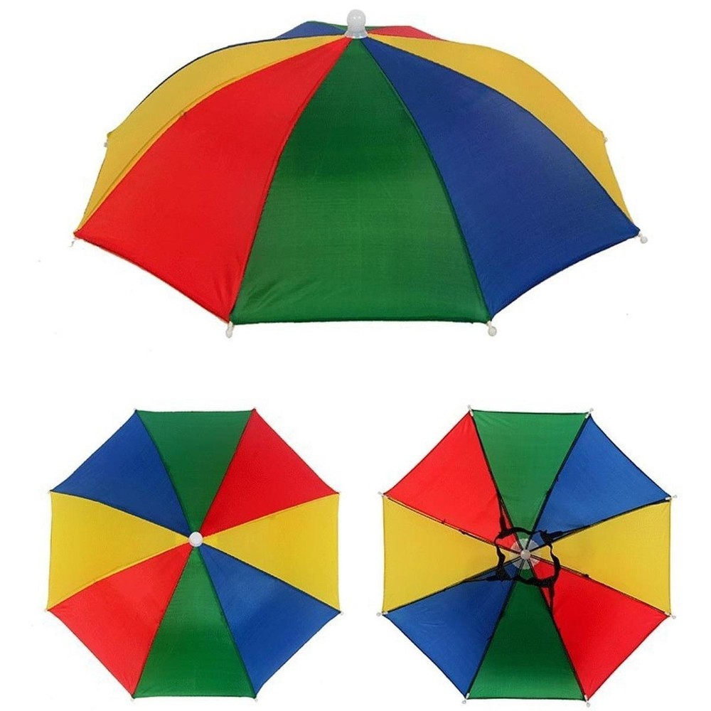 Hands Free Umbrella Hat Rainproof Practical Compact Foldable for Hiking Gift