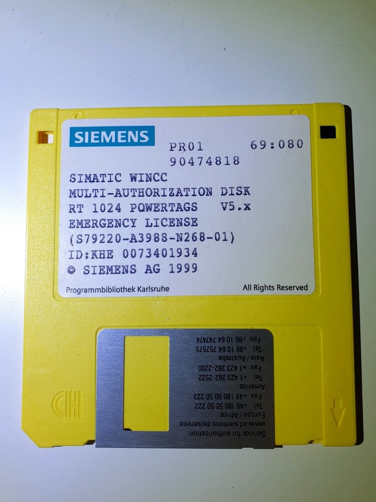 Siemens Simatic WinCC License Floppy