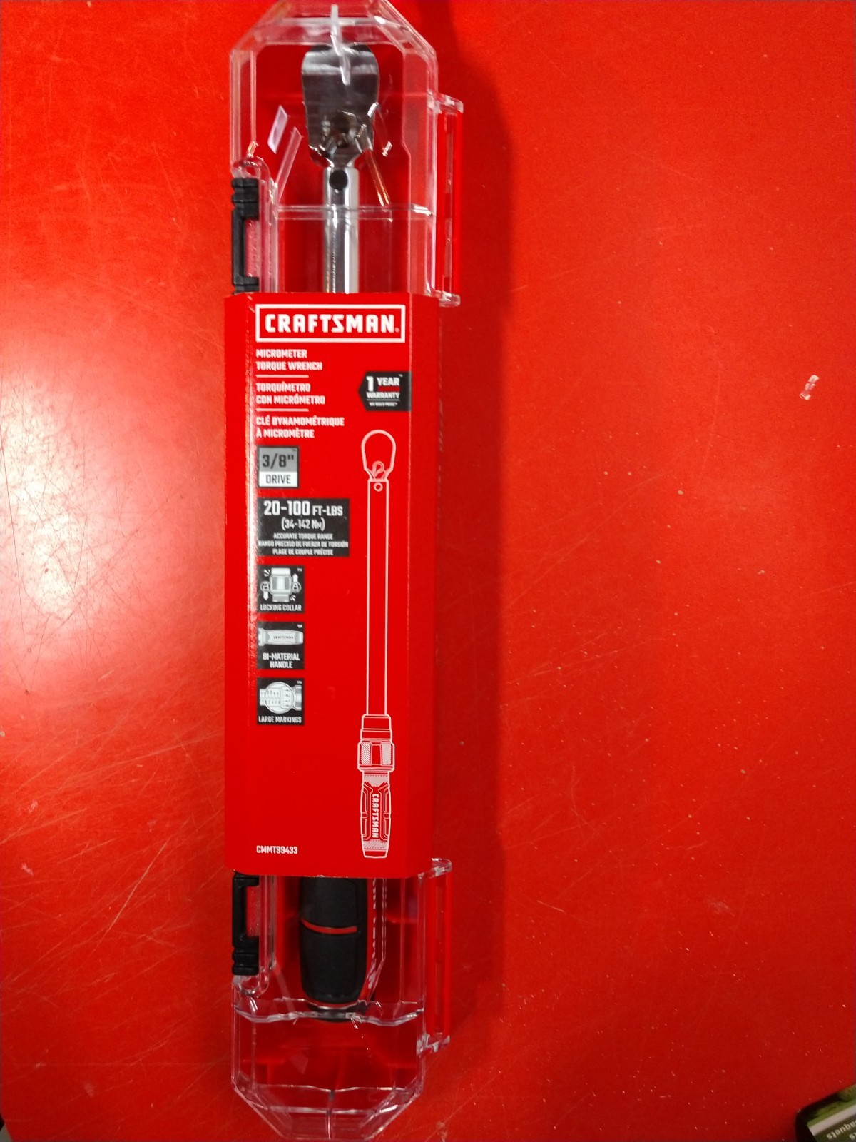 Craftsman CMMT99433 3/8" Inch Micrometer Torque Wrench 20-100 ft-lbs NEW SEALED