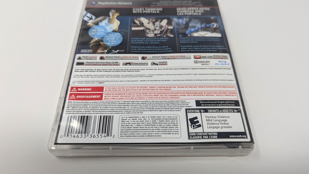 Portal 2 (PS3) Case + Manual + Insert (No Game)
