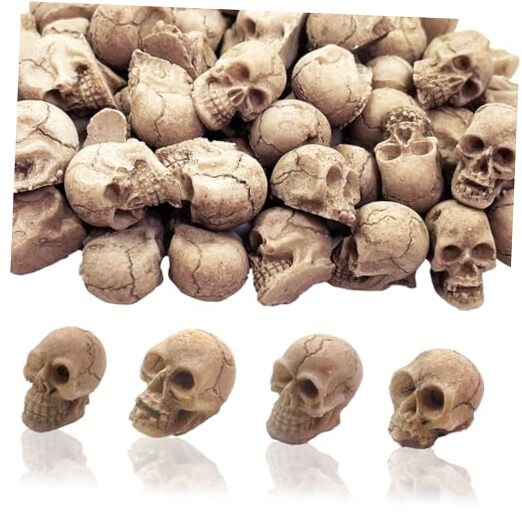 Halloween Mini Skull Figurine 20pcs Halloween Mini Skull Heads 4skull