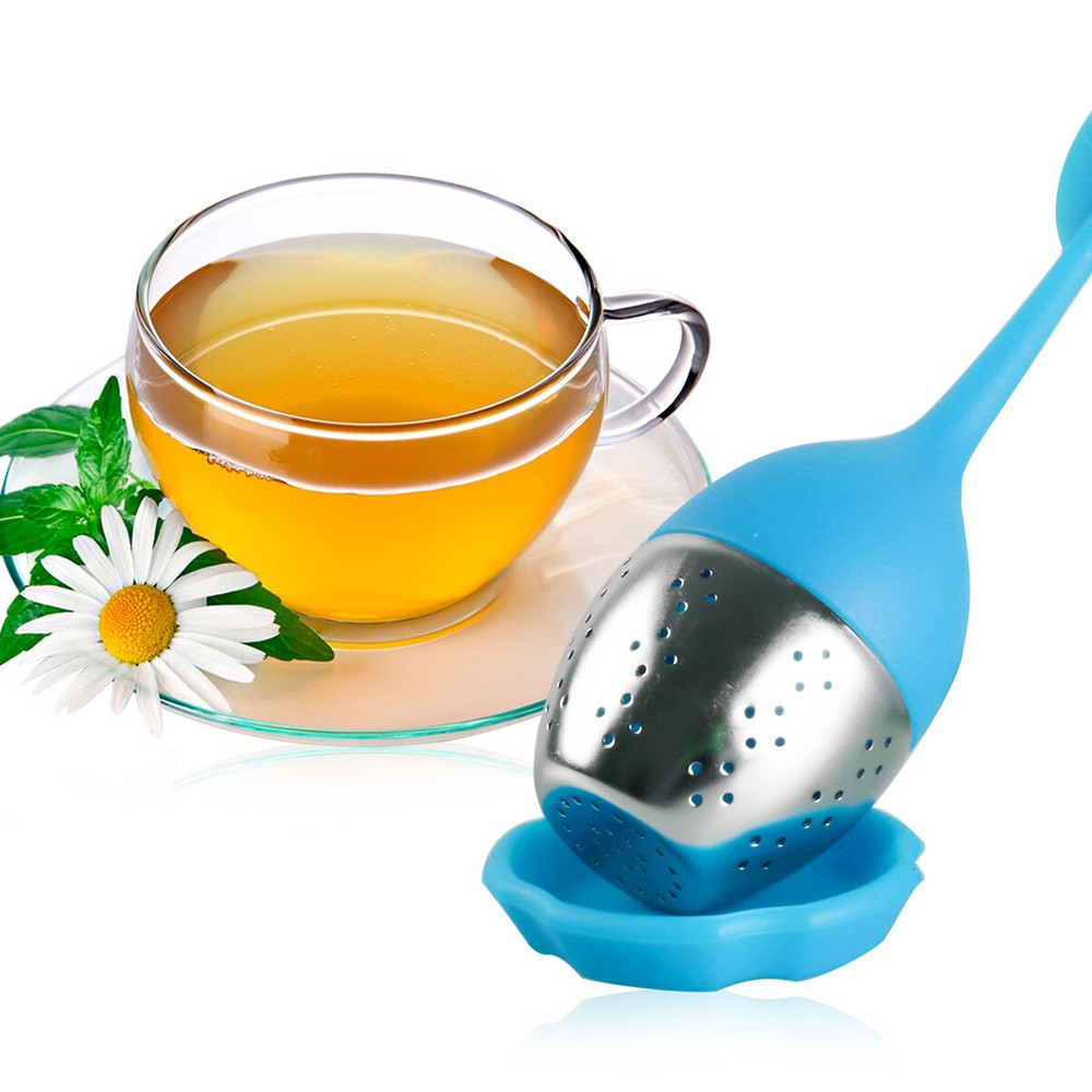 Silicone Tea Infuser 3Pcs Loose Tea Leaf Herbal Spice Filter Diffuser BL-RD-PL