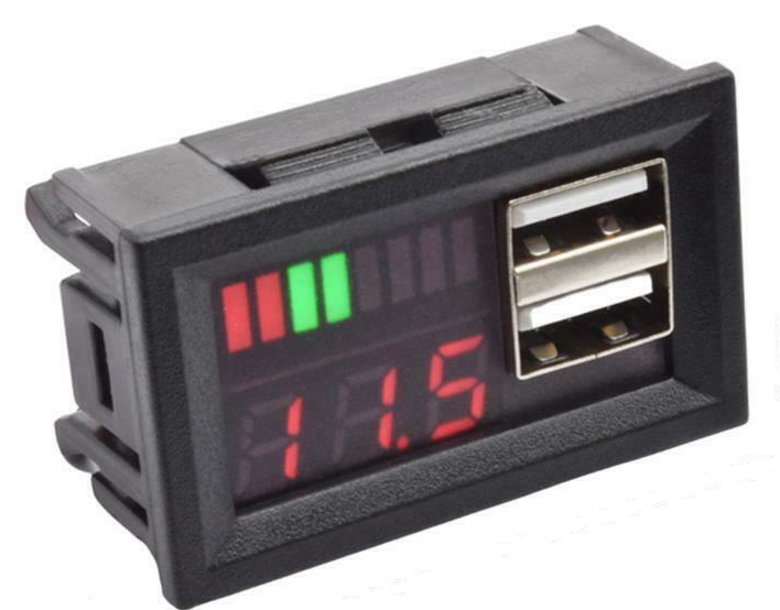 DC Digital Battery Capacity Indicator Voltmeter Voltage Meter Car Tester USB