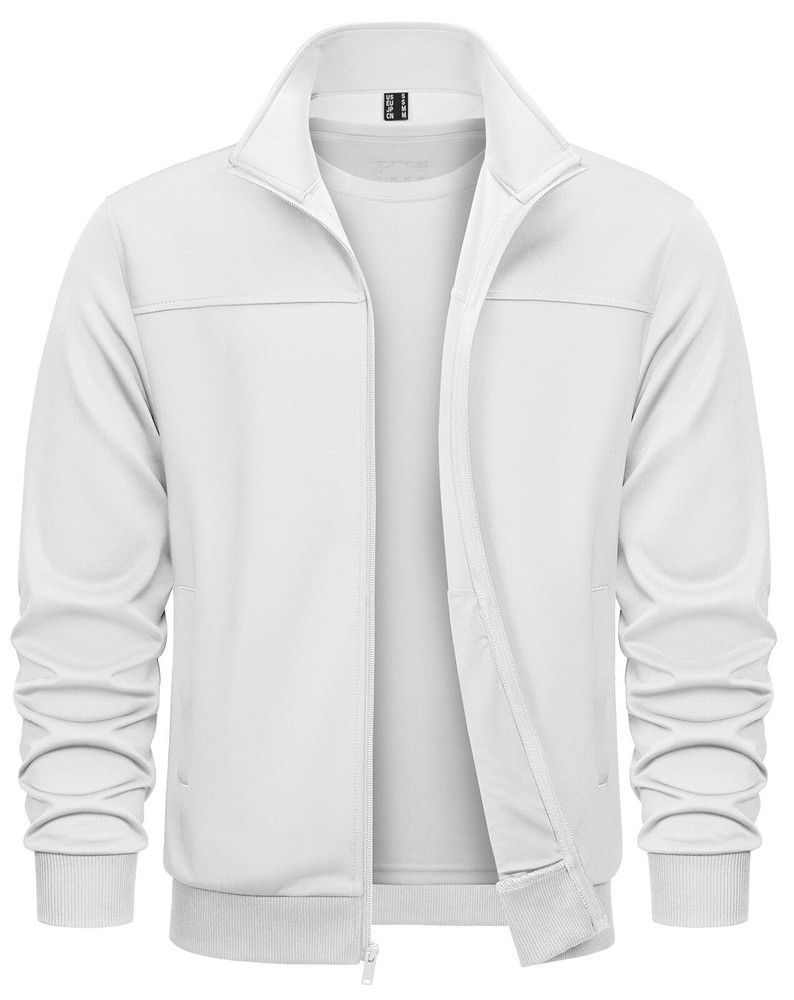 Men's Lightweight Full Zip Jacket Athletic Active Track Coat Softshell Outerwear