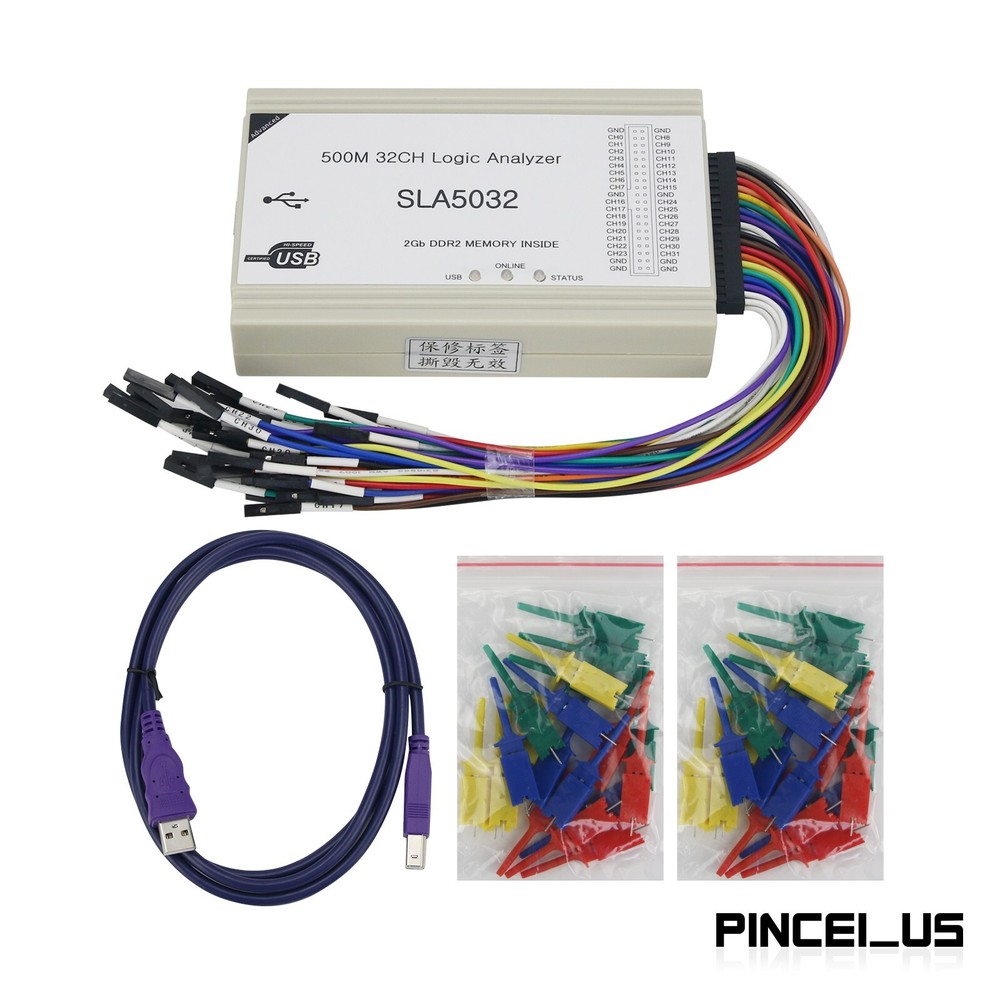 SLA5032 Logic Analyzer 500M 32 CH Adjustable 1-64M Compatible with Windows pc66