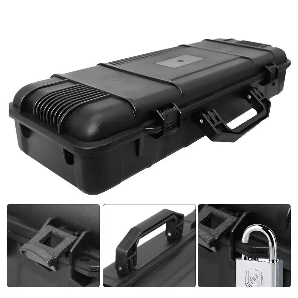 6 Sizes Black Hard Shell PP Toolbox Shockproof Portable Tool Storage Case