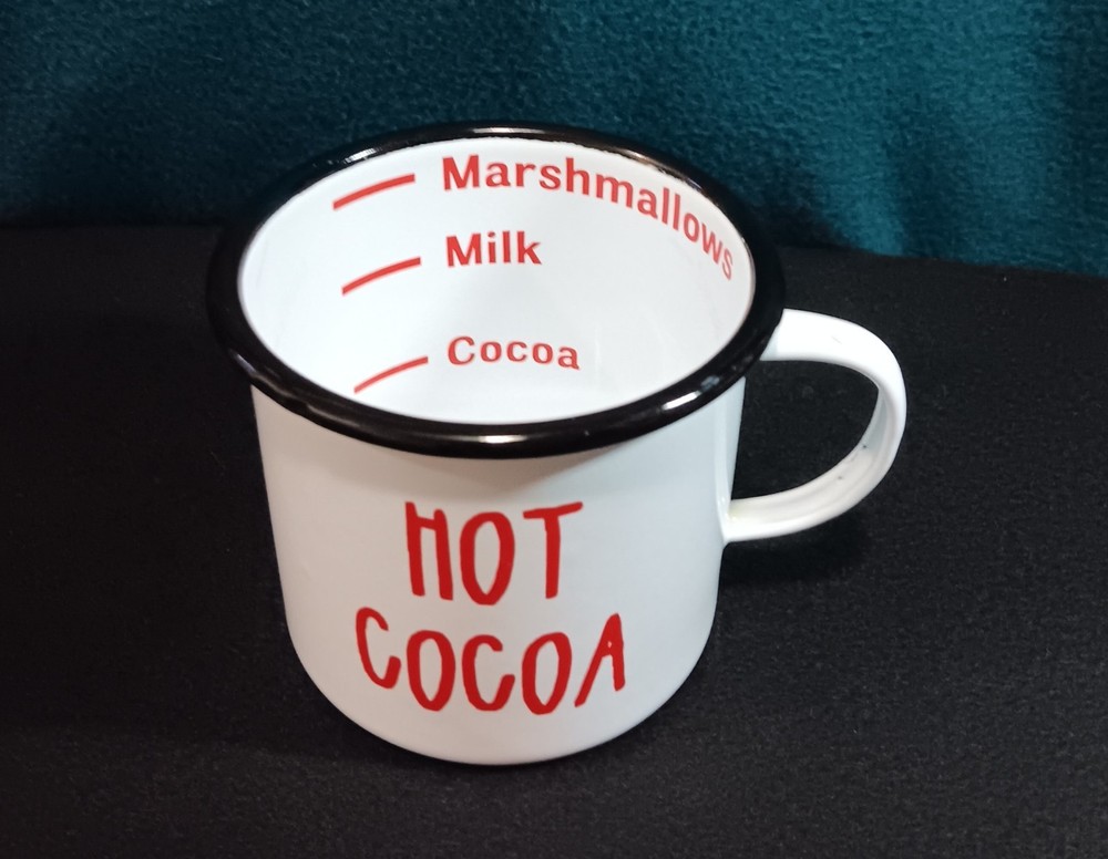 Hot Cocoa Enameled Coffee Mug/Pre-owned