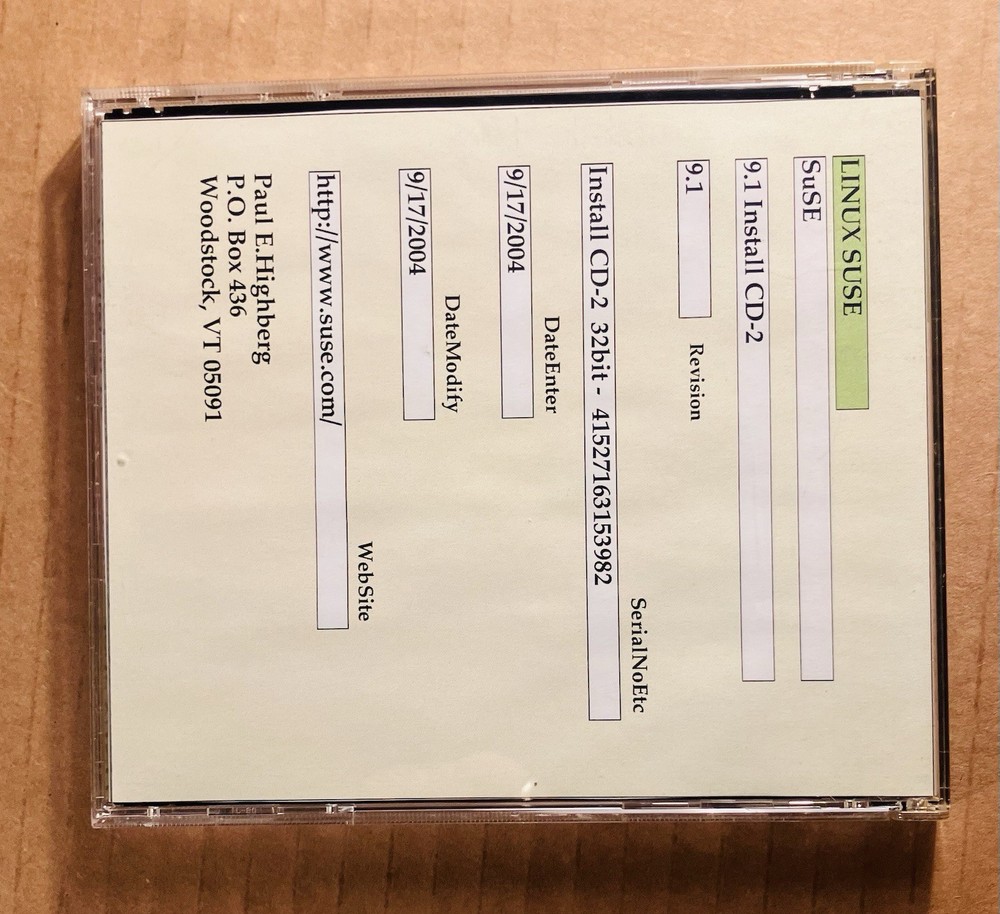 SUSE Linux Professional 9.1 Complete (5-Disc) Vintage OS Software Set, Excellent