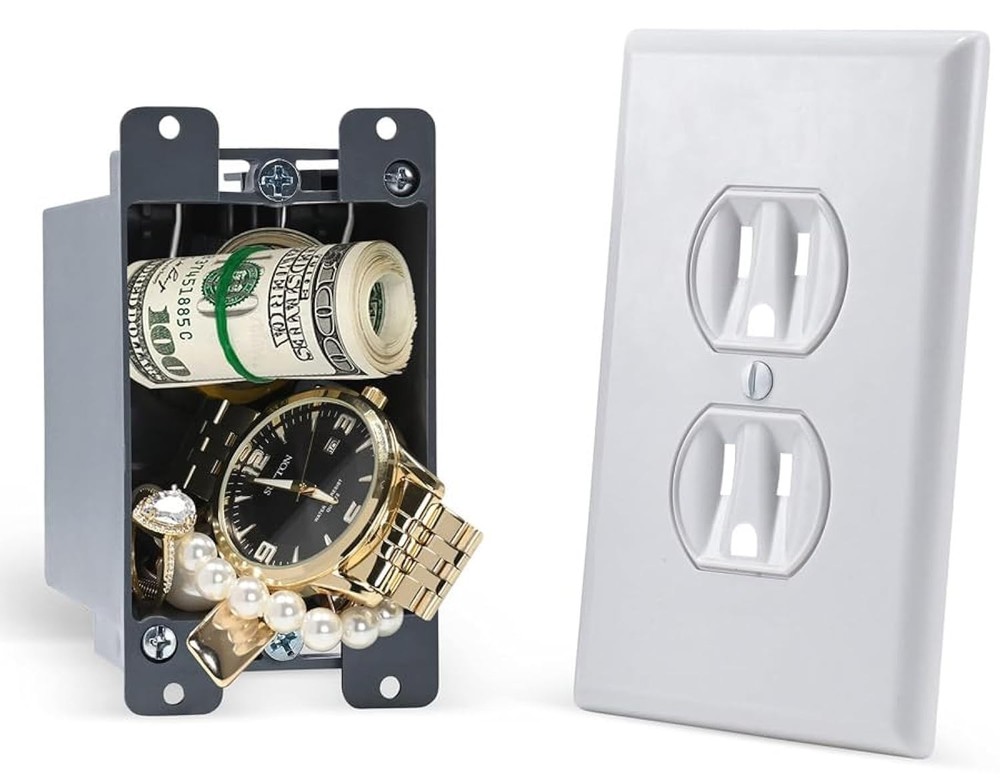 Electrical Outlet Hidden Wall Safe (Simple Install, Magnetically Attaches For