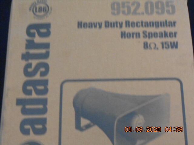 Adastra, Heavy Duty Rectangular Horn Speaker 15 W, 8 Ohm