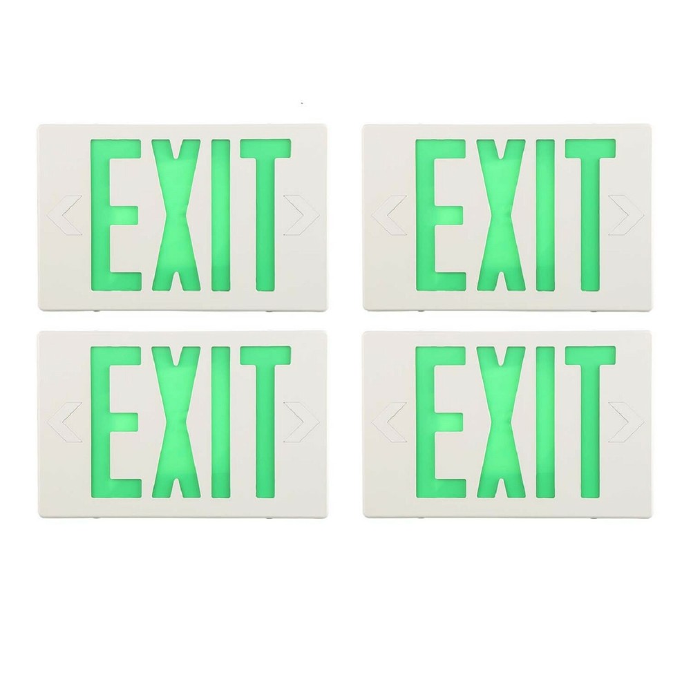 Spectsun 4 Packs UL Listed -Green Exit Sign with Battery Backup Led Exit Light.
